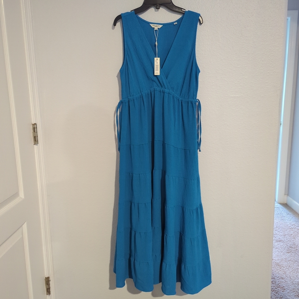 NWT Max Studio Dress Teal Sleeveless V-neck Women's Size Medium